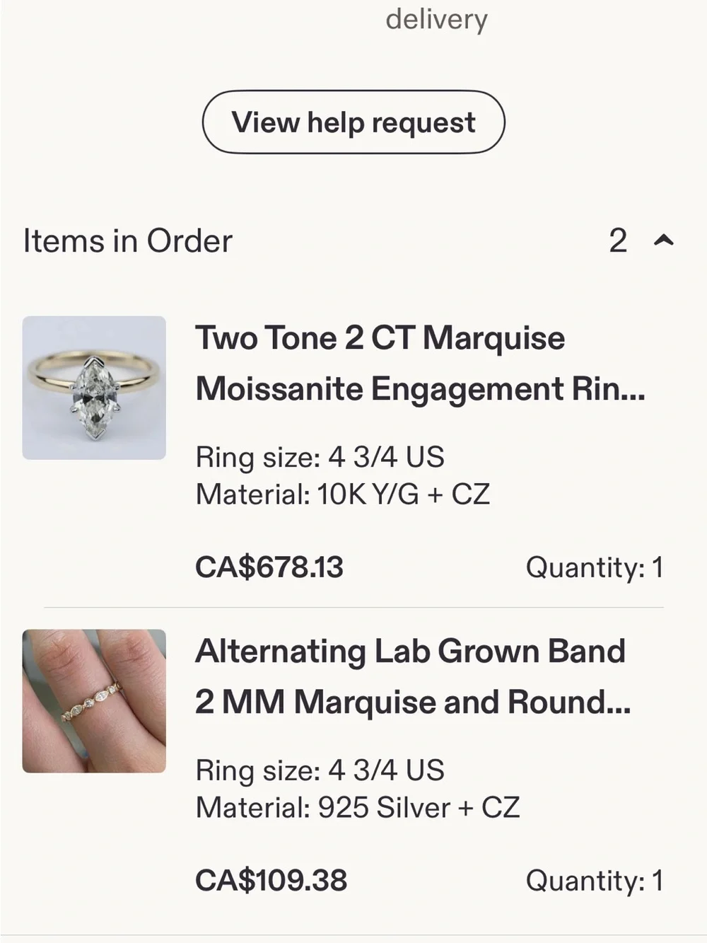 Delicate Silver Marquise & Round CZ Stackable Ring